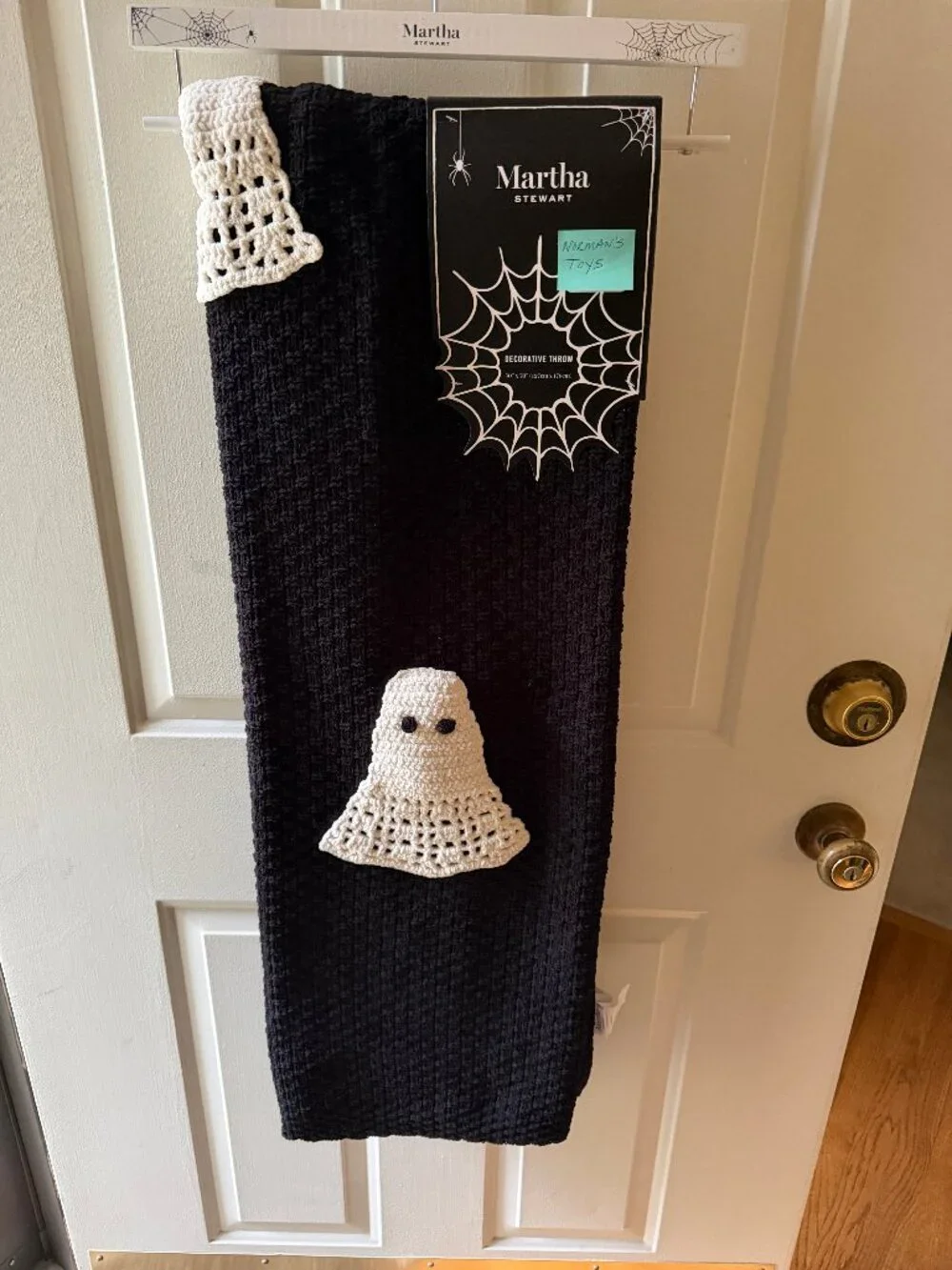 NWT 2026 - Martha Stewart Ghost Decorative Throw 50x70 Crochet Look Design